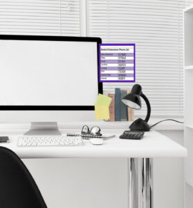 Pic of job aid on the monitor